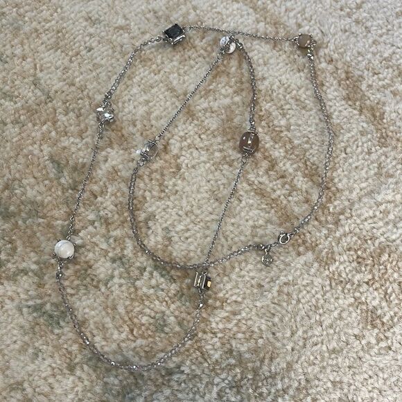 Loft Silver Statement necklace with stone and crystal detail - Picture 2 of 3